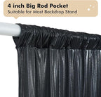 20ftx10 ft Black Glitter Sequin Backdrop Curtain for Parties, Wrinkle Free Sparking Backdrop Drapes, 4 Panels 5x10ft Shimmer Photo Back Drop Cloth for Wedding Birthday Photography Background