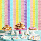 Pastel Rainbow Party-Decorations Streamers Garland - 12pcs 4-Leaf Clover Paper Streamer Baby Shower Wedding Banners Boy Girl kids Birthday Birthday Supplies Decor Ouruola