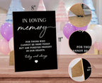 Wedding Memorial Sign, 8x11 Black Minimalist Style Memorial Table Sign for Wedding, In Loving Memory Sign,Wedding Decorations, Wedding Table Decor, Memorial Gifts For Loss of Loved One -8