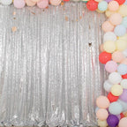 ShinyBeauty Silver Sequin Backdrop 10x10FT, Seamless, Non-Through, Includes 1pc, for Photography, Wedding, Baby Birthday Party, Event Decoration