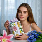 WRAPAHOLIC Floral Wrapping Paper Roll - Mini Roll - 17 Inch x 9.8 Feet - Garden Flower Wrapping Paper, Perfect for Girls Women Birthday, Wedding, Bridal Shower