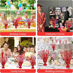 6 Pack Star Table Centerpieces for Party, Birthday Table Decorations for Kids Adults, Party Centerpieces for Tables for Wedding Baby Shower Graduation Holiday Event (Red)