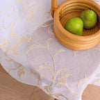 Sheer Curtains White-Beige 95 Inch Length, Boho Farmhouse Curtains for Bedroom Rod Pocket Vintage Farmhouse Drapes with Scroll Floral Patterned for Living Room, 84 Inch Curtains 2 Panel set, 52"x 95".