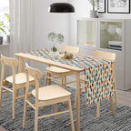Mid Century Table Runner, Modern Style Retro Pattern Droplet Shapes Mosaic Tones Pattern Print for Home Kitchen Table Decor Dining Coffee Room Party Decor 13x90in