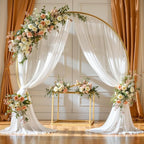 PARTISKY Wedding Arch Draping Fabric,1 Panel 18FT White Drapes Chiffon Fabric Drapery Decorations for Ceremony Reception Party Ceiling Backdrop
