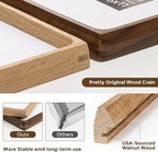 8.5x11 Picture Frame USA-Sourced Natural White Oak Wood Solid Original Wood Photo Frame Handcrafted Rounded Corner with Mat to 6x8 Picture Display with Real Glass Famil Photo, Certificate