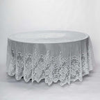 Tableclothsfactory 120" Ivory Premium Lace Round Tablecloth for Banquet Party Wedding Event Home Decor