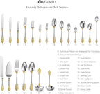 KEAWELL Luxury 6.3" Teaspoons, 18/10 Stainless Steel, Gorgeous Small Spoons, Stirring, Mixing, Sugar, Cake, Dessert Spoons, Mini Antipasto spoons (Gold Accent)