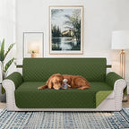 Reversible Sofa Covers Couch Cover Furniture Protector for Dogs Elastic Straps Water Resistant(Sofa,Huntergreen/Sage)