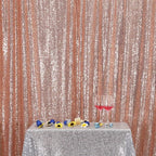 Eternal Beauty Rose Gold Sequin Backdrop, 7x7 Ft Glitter Background Curtains for Shimmer Photography Party Wedding Birthday Back Drop Decor