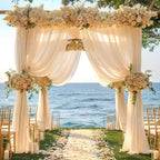 Champagne Wedding Arch Draping Fabric 1 Panel 30'' x 20FT Champagne Drapes Sheer Fabric Backdrop Arch Draping Fabrics for Wedding Ceremony Birthday Party Bridal Shower Decoration