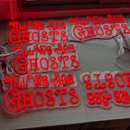 Til We Are Ghosts Neon Sign Halloween Party LED Neon Light Home Decor Gothic Wedding Backdrop Decoration Personalized Gift, Valentines Gift Birthday Party, Anniversary Engagement Gift-Red