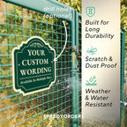 Custom Metal Signs, Personalized Aluminum - Outdoor/Driveway, Waterproof USA Made - Forest Green 8x8 In