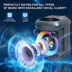 AIMAX Karaoke Machine with Bluetooth and Two Wireless Microphones, Portable Speaker for Home & Outdoor Parties, 7-Hour Battery Life, Mic/AUX/USB/TF Support, Perfect for Kids & Adults Singing