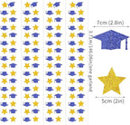 Navy-Blue Gold Graduation-2025 Class Party-Decorations - Congrats Grad Hat Star Banner Streamers Garland,Senior High School Night College Congratulations Decor Supplies Ouruola