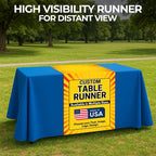 DreamController Custom Table Runner 12"x72" to 36"x72" with Business Logo, Image or Text | Personalized Table Runner for Trade Shows, Events, Birthday, Wedding | Made in USA | Fast delivery | HD Print