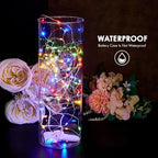12 Pack Fairy Lights Battery Operated String Lights，7FT 20LED Waterproof Silver Wire Christmas Lights Outdoor,Firefly Mini Lights for Bedroom Party Birthday Wedding Home Decor