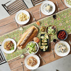 Snycler Table Runner Boho Table Runners Vintage Elegant Farmhouse Table Center Linen Decor for Home Dining Party Entrance (13x108 Inch) Green
