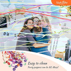 No Mess Streamers 50pack, Colorful Confetti Poppers,Hand Throw Party Poppers No Mess for Birthday, Graduation, Wedding Send Off, Engagement Party Favors（Colorful 50Pack）