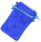 Wudygirl 100pcs 5X7 Blue Organza Bags with Drawstring Jewelry Lipstick Cosmetics Pouches Baby Shower Party Wedding Favor Candy Bags(Blue 5X7)