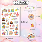Happy Birthday Stickers for Kids Adults 660 Counts Large Happy Birthday Adhesive Stickers Party Gifts Bags Box Celebration Envelope Sealing, Gift Wrap Decorations 20 Sheet