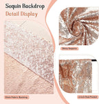 SquarePie Sequin Backdrop Not See Through Thick Background Glitter Curtain for Party 6FT x 6FT Rose Gold