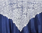 Efavormart 54" x 54" White Jolly Good Lace Table Overlay for Table Decoration