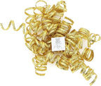 6" Metallic Gold Christmas Curly Ribbon Bows for Gift Wrapping Self Adhesive Gift Bows for Holiday Decor, Baskets, Birthday, Wedding, Presents, Party Favors Decorations 6 Counts