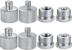 IXTECH Mic Stand Adapter Set 8 pieces Metal Microphone Stand Screw Thread Adapter 5/8 Female to 3/8 Male 3/8 Female to 5/8 Male 5/8 Female to 1/4 Male 1/4 Female to 5/8 Male Tripod Adapter ADP03 Slvr