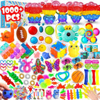 1000Pcs Bulk Party Favors for Kids, Fidget Toys Pack,Stocking Stuffers, Treasure Box Chest, Birthday Party, Classroom Carnival Prizes, Pinata Stuffers, Goodie Bag Stuffers, Stress Relief, Sensory Toys