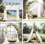 Wedding Arch Draping Fabric 1 Panel 30" X 20FT Sheer Arch Drapes Fabric White Backdrop Curtains for Wedding Arbor Ceremony Birthday Party