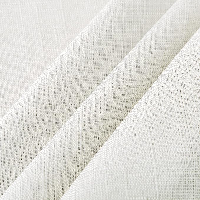 NLMUVW White Linen Tablecloth - Water Resistant Rectangle Textured Table Cover Farmhouse Decorative for Cafe Dining Card Kitchen, 54 x 140 Inch