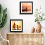 12x12 Picture Frame Set of 4 with Tempered Glass, Black Frame Display 10x10 Picture with Mat or 12 x 12 Without Mat, Wood Square Photo Frames for Desktop Display and Wall Mounting