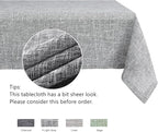 maxmill Flaxy Faux Linen Tablecloth with 2-Tone Slubby Yarn Texture Wrinkle Resistant Anti-Shrink Soft Table Cloth for Kitchen Dining Restaurant Tabletop Rectangle 60 x 120 Inch Light Gray