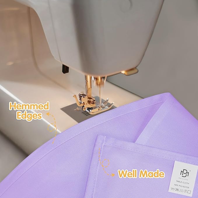 BRILLMAX 8 Pack Lavender Tablecloths for 8 Foot Rectangle Tables 60 x 126 Inch - 8ft Rectangular Bulk Linen Polyester Fabric Washable Cloth Cover for Wedding Reception Banquet Birthday Party