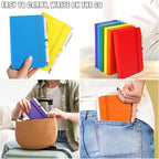 Aneco 50 Sets Pocket Notebook Journals with Pens, A6 Mini Hardcover PU Leather Lined Notebooks 3.5 x 5.5 Inch College Ruled Notepad With Pen Holder for Office School Supplies, Rainbow Color