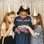 10 Pack Champagne Gold Backdrop Curtain 3.2ft x 8.2ft Metallic Tinsel Foil Fringe Curtains Photo Booth Background for Birthday Party Decoration Engagement Wedding Christmas Decor (Champagne Gold)
