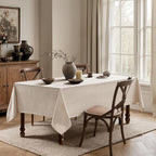 MIULEE Grayish White Linen Tablecloth 60x84 Inch Rectangle Table Cloth Waterproof,Stain Resistant & Wrinkle Resistant for Dining Party Wedding