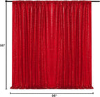 JYFLZQ Red Sequin Backdrop Curtains 8ft x 8ft 1 Panel Glitter Photo Booth Backdrops Sparkly Photography Background Drapes for Parties Wedding Bridal Showers
