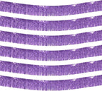 6 Pack 10 Feet Foil Fringe Garland Metallic Tinsel Streamers Banner Wall Hanging Backdrop Banner for Parade Floats, Thanksgiving, Christmas, Birthday, Halloween Party Decorations(Light Purple)