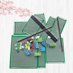 82 Piece Double Sided PCB Board Kit with 5 Sizes,40Pin 2.54mm Male & Female Header Connectors - Ideal for DIY Soldering,Electronic Projects, Arduino Kits,and Circuit Prototyping