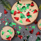 MARFOREVER Christmas Glitter Confetti, Tree Metallic Foil Confetti Party Scatter Red Green Xmas Stars Sequins Sprinkles Table for Winter Christmas Party Supplies Decorations