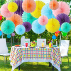 MotiMind 24 Pcs Pastel Paper Fans Pink Peach Party Decorations Classroom Decor Wall Background Ceiling Hanging Decoration for Birthday Wedding Baby Bridal Shower Engagement Party Decor