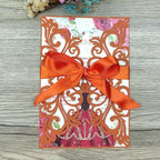 25PCS Terracotta Laser Cut Wedding Invitations Cards with Envelopes,Blank Inner Sheets,Ribbons for Wedding Bridal Shower Quinceañera Engagement Birthday Invites
