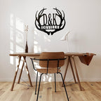 Personalized Couple Initial Last Name Sign For Outdoors or Inside, Custom Deer Buck Elk Antler Sign for Deer Hunting Couple Gift Wedding, Anniversary, New Home Cabin Rustic Ranch