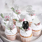30 Pack Bride to be Cupcake Toppers Glitter Diamond Ring I Do Love Cupcake Picks Miss to Mrs He Asked She Said Yes Bridal Shower Wedding Engagement Bachelorette Cake Decorations Silver
