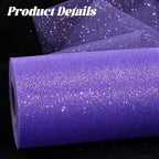 Glitter Tulle Rolls 6” by 50 Yards Sparkle Tulle Fabric Ribbon Sequin Tulle Netting Rolls for DIY Tutu Skirt Wedding Birthday Party Decoration (Purple)