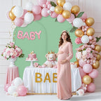 Wedding Arch Covers Arch Backdrop Cover Arch Stand Covers 7.2FT 6.6FT 6FT Set of 3 Arch Cover Spandex Fabric Stretchy Backdrop for Wedding Birthday Party Decoration Baby Shower (Mint Green)