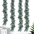 6FT Purple Flower Garlands Artificial Spring/Summer Garland Greenery Garlands Eucalyptus Garland Decoration for Baby Shower Wedding Party Table Runner Room Home Mantle Decor （Purple）