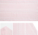 Artoid Mode Pink Rustic Cotton Linen Table Runner, Seasonal Embroidered Hollow Kitchen Dining Table Decoration for Home Party Decor 13x72 Inch